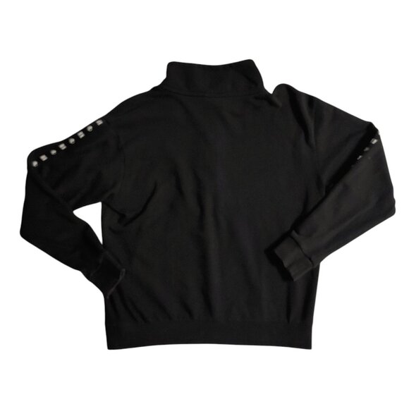 PINK Victoria's Secret Pullover Sweatshirt  Women's Size Medium Black 1/4 Zipper - Picture 2 of 9